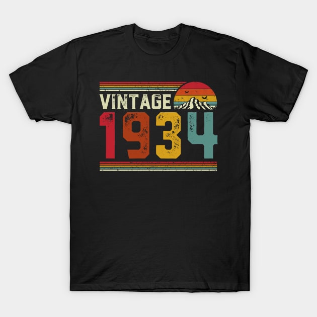 Vintage 1934 Birthday Gift Retro Style T-Shirt by Foatui